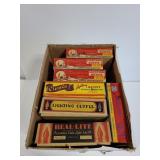 Seven vintage Christmas light boxes, empty