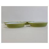 Four vintage Pyrex pixie casserole dishes