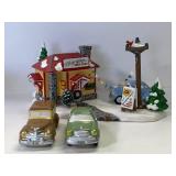 Dept. 56 snow village used car sales lot