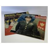 Lot of 3 Illustrated newsprint magazines - 1940s
