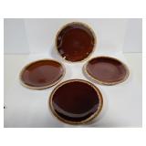 Hull brown drip dinner plates