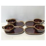 Hull pottery soup and sandwich tray sets