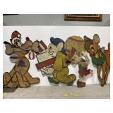 Set of 4 large wood Christmas Disney characters