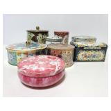 Eight vintage English tins