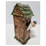 Novelty man in outhouse planter