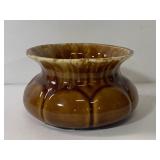 Antique drip glazed pottery spittoon