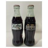 Pair of 1996 Olympic Coca-Cola glass bottles