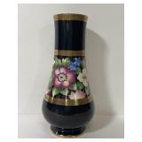 Noritake black & gold tall vase