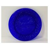 Ohio state seal cobalt glass plate