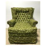 Vintage retro green swivel rocker chair