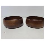 Two dark wood bowls