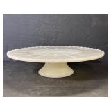 Vintage milk glass pedestal cake plate