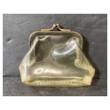 1950s clear plastic change purse