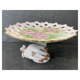 Vintage compose hand pedestal dish