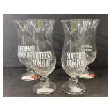 Set of 4 southern comfort footed hurricane glasses