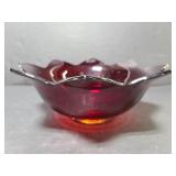 Vintage Amberina candy dish