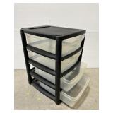 Black plastic 4-drawer storage chest