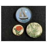 Ceramic button pair & nautical ship button