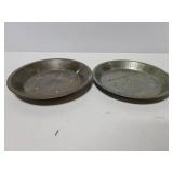 Two small pie tins