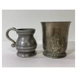 Vintage pewter & Japan toothpick holders
