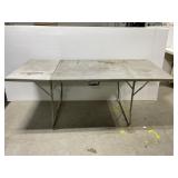 Old metal folding table, 6 ft