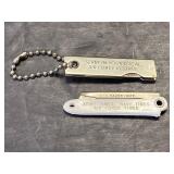 US Army & Air Force knife/razor keychains