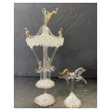 Art glass carousel w/ gold detail