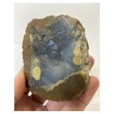 Blue cut & polished agate