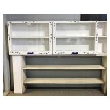 Vintage white wood display glass w/ shelving