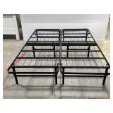 Deluxe metal raised queen platform bed frame