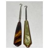 Vintage Bakelite & celluloid button hooks
