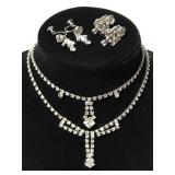 Vintage rhinestone necklaces & earrings