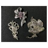 Antique style brooch trio
