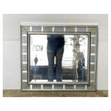 Handcrafted metallic framed beveled edge mirror