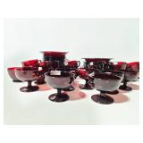 Ruby red glass dishes