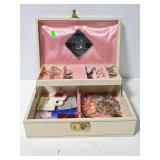 Vintage jewelry box with jewelry