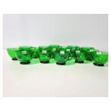 Green glass cups