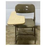 Metal folding chair w/ tablet desk
