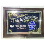 Pabst Blue Ribbon beer bar mirror