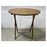 Folding wood tray table