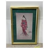 Vintage gold framed Geisha print
