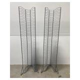 Pair of silver metal CD towers