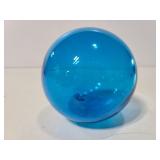 Blue art glass sphere