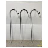 Lot of 3 heavy metal shepherds hook plant hangers