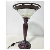 Old lamp with glass and metal shade