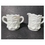Vintage milk glass sugar and creamer