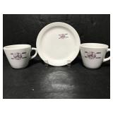 Ann Arbor High School coffee mugs and plate