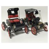 Fragile vintage models of antique vehicles