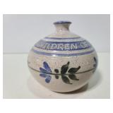 Signed pottery vase "Walk as children of light"