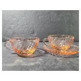 Arcoroc France small glass teacups and saucer